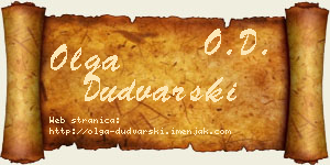 Olga Dudvarski vizit kartica